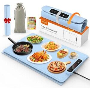 Food Warmer Electric Warming Tray for Food - 5 Temp & 4H Timer, Anti-Scald ...